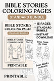 Bible Coloring Pages for Kids – 15-Page Printable Christian Bundle