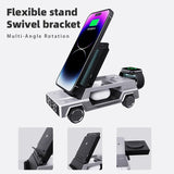 4-in-1 Car Wireless Charger with Clock for iPhone & Apple Watch AirPods