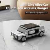 4-in-1 Car Wireless Charger with Clock for iPhone & Apple Watch AirPods