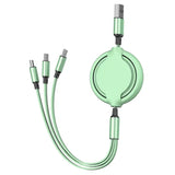 3-in-1 Retractable USB Fast Charging Cable Multi-Port Charger Cord