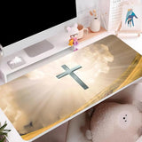 Inspirational Faith Mouse Pad – Office Desk Accessory – Motivational Bible Art – Christian Gift Idea