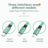3-in-1 Retractable USB Fast Charging Cable Multi-Port Charger Cord