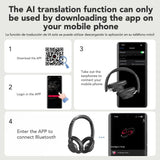 HTC Open-Ear Wireless Headphones | Bluetooth V6.0 Foldable AI Translator