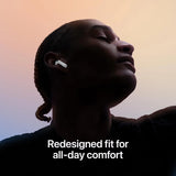 Apple Airpods Wireless Bluetooth Earbuds w/ Noise Cancelling, Adaptive & Spatial Audio, Transparency Mode, Wireless Charging Case