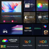 15.6" Portable Gaming Monitor | 1080P Extended Display for Laptop/Phone/Switch/PS5