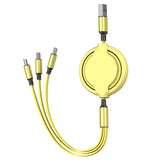 3-in-1 Retractable USB Fast Charging Cable Multi-Port Charger Cord