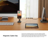 Magnetic Cable Clip Holder Adhesive Cord Organizer Wire Management for Home Office Desk