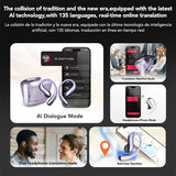 HTC Translator Wireless Earphones | Bluetooth 6.0 OWS Headphones w/ Noise Reduction & IP55