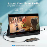 15.6" Portable Gaming Monitor | 1080P Extended Display for Laptop/Phone/Switch/PS5