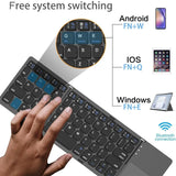Mini Foldable Bluetooth Keyboard w/ Touchpad for Android iOS Windows PC