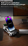 4-in-1 Car Wireless Charger with Clock for iPhone & Apple Watch AirPods