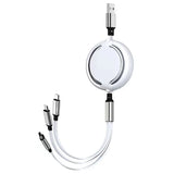 3-in-1 Retractable USB Fast Charging Cable Multi-Port Charger Cord