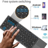 Mini Foldable Bluetooth Keyboard w/ Touchpad for Android iOS Windows PC