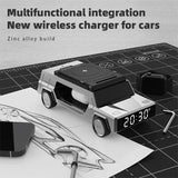 4-in-1 Car Wireless Charger with Clock for iPhone & Apple Watch AirPods