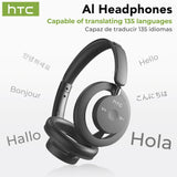 HTC Open-Ear Wireless Headphones | Bluetooth V6.0 Foldable AI Translator