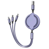 3-in-1 Retractable USB Fast Charging Cable Multi-Port Charger Cord