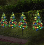Lawn Garden Patio Solar Christmas Tree Decoration LED