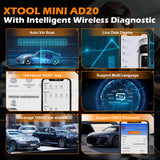 Universal Car Diagnostic Scan Tool AD20 Mini Bluetooth 5.0 OBD2 Scanner