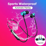 MaadZmec Tech Magnetic Wireless Bluetooth Earphone Stereo Sports Waterproof Earbuds Wireless in-ear Headset with Mic