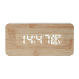 MaadZmec Tech Digital LED Wood Desk Clock Voice Control