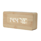 MaadZmec Tech Digital LED Wood Desk Clock Voice Control