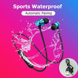 MaadZmec Tech Magnetic Wireless Bluetooth Earphone Stereo Sports Waterproof Earbuds Wireless in-ear Headset with Mic