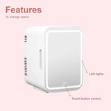 4L Mini Fridge with Beauty  Mirror