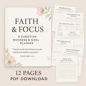 Faith & Focus: A Christian Business & Goal Planner (Printable PDF)