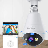 Lenovo 3MP WiFi Bulb Security Camera | Night Vision & Two-Way Audio