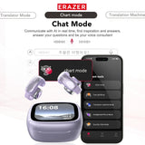ERAZER Translator Earphones | Bluetooth 6.0 Wireless Sport Headphones w/ LCD
