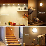 Rechargeable LED Motion Sensor Night Light – Under Cabinet/Stairs/Wardrobe – 3 Pack USB Magnetic Mount