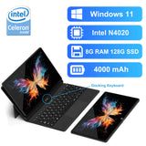 10.1" 2-in-1 Laptop Tablet PC Win 11 8GB 128GB Intel N4120