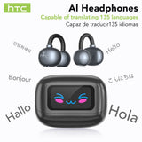 HTC OWS Wireless Ear Clip Earbuds | Bluetooth V6.0 Headphones w/ AI Translator & Noise Reduction