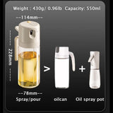 2 in 1 Oil Sprayer Glass Bottle for Cooking