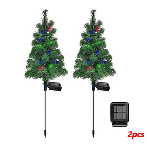 Lawn Garden Patio Solar Christmas Tree Decoration LED