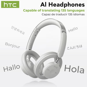 HTC Open-Ear Wireless Headphones | Bluetooth V6.0 Foldable AI Translator