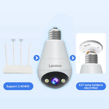 Lenovo 3MP WiFi Bulb Security Camera | Night Vision & Two-Way Audio