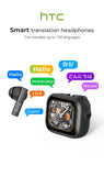 HTC AI Translator Wireless Earbuds | Bluetooth V6 TWS Sports Headphones w/ Noise Reduction Mic
