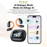 HTC AI Translator Wireless Earbuds | Bluetooth Sports Earphones w/ Glowing Earhook & Screen