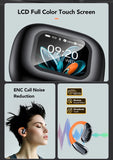 HTC AI Translator Wireless Earbuds | Bluetooth Sports Earphones w/ Glowing Earhook & Screen
