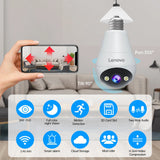 Lenovo 3MP WiFi Bulb Security Camera | Night Vision & Two-Way Audio
