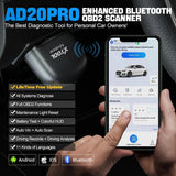 Universal Car Diagnostic Scan Tool AD20 Pro Mini Bluetooth 5.0 OBD2 Scanner