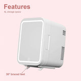 4L Mini Fridge with Beauty  Mirror