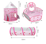 Kids 3 In 1 Tent House Play Toys Foldable