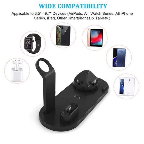 MaadZmec Tech 3 in 1 QI Wireless Charger Charging Dock For iPhone X XS MAX XR 8 Plus Fast Charging Stand For Apple Watch Air-pods