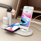 MaadZmec Tech 3 in 1 QI Wireless Charger Charging Dock For iPhone X XS MAX XR 8 Plus Fast Charging Stand For Apple Watch Air-pods