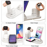 MaadZmec Tech 3 in 1 QI Wireless Charger Charging Dock For iPhone X XS MAX XR 8 Plus Fast Charging Stand For Apple Watch Air-pods