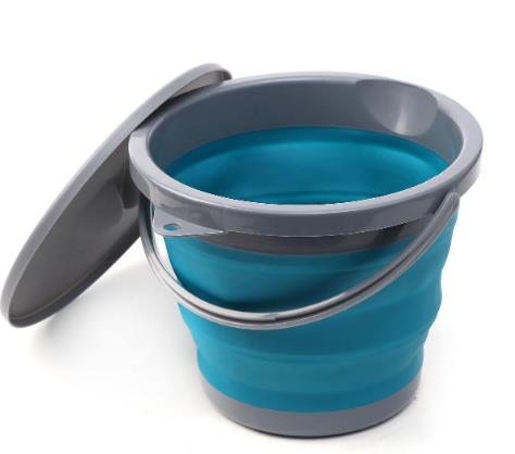 MaadZmec Tech Folding Collapsible Bucket with Lid Storage