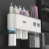 MaadZmec Tech Wall-mounted Toothbrush Holder With 2 Toothpaste Dispenser