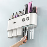 MaadZmec Tech Wall-mounted Toothbrush Holder With 2 Toothpaste Dispenser